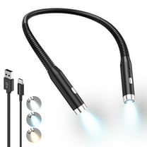 Neck Reading Light, Rechargeable Book Light with 3 Colors & 6 Brightness, Bendable Neck Light 80H Lasting, Portable Book Light for Reading at Night, Bed, Crafts, Camping, Book Lovers Gifts, 1 pack
