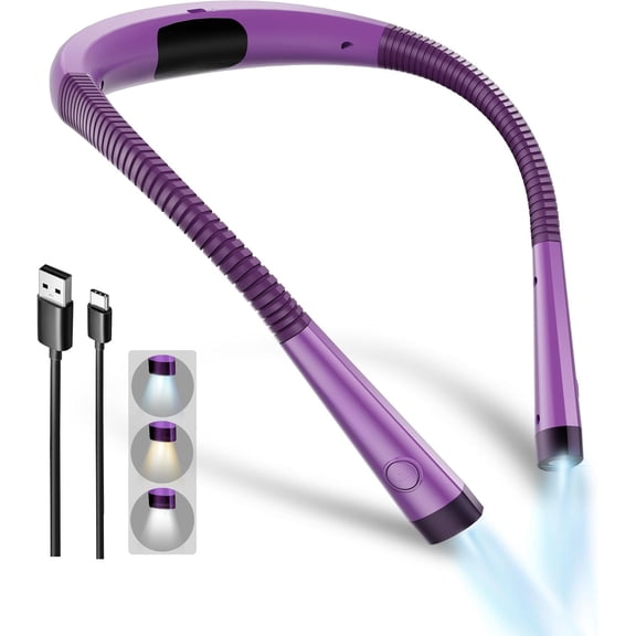 Book Light, 3-Color & 6-Brightness Reading Light, Bendable Light, 80-hr Lasting Book Light, Reading Lights for Books in Bed, Knitting, Repairing, Book Lovers Gifts