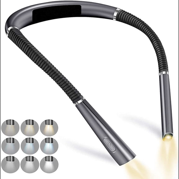 Book Light, 3 Color Temperatures Reading Light, Bendable Neck Light, 80 Hrs Lasting Rechargeable Book Light for Reading in Bed, Knitting, Camping, Repairing, Avid Reader Gift