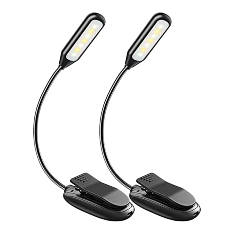 Book Light Clip on Rechargeable, 3 Brightness Levels X 3 Color