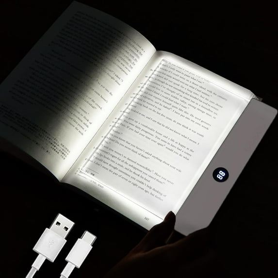 Book Light, Dimmable LED Reading Light, Flat Book Lights for Reading at ...