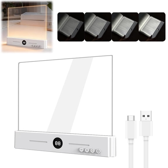 Book Light, Led Reading Clip On Book Light Rechargeable, 2026 Upgraded Flat Night Light with 3 Colors & Timer Lamp, Stepless Dimming Anti-Glare Intelligent Design, Reading in Bed (White)