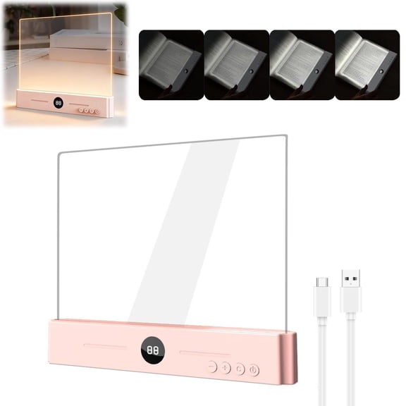 Book Light, Led Reading Clip On Book Light Rechargeable, 2026 Upgraded Flat Night Light with 3 Colors & Timer Lamp, Stepless Dimming Anti-Glare Intelligent Design, Reading in Bed (Pink)