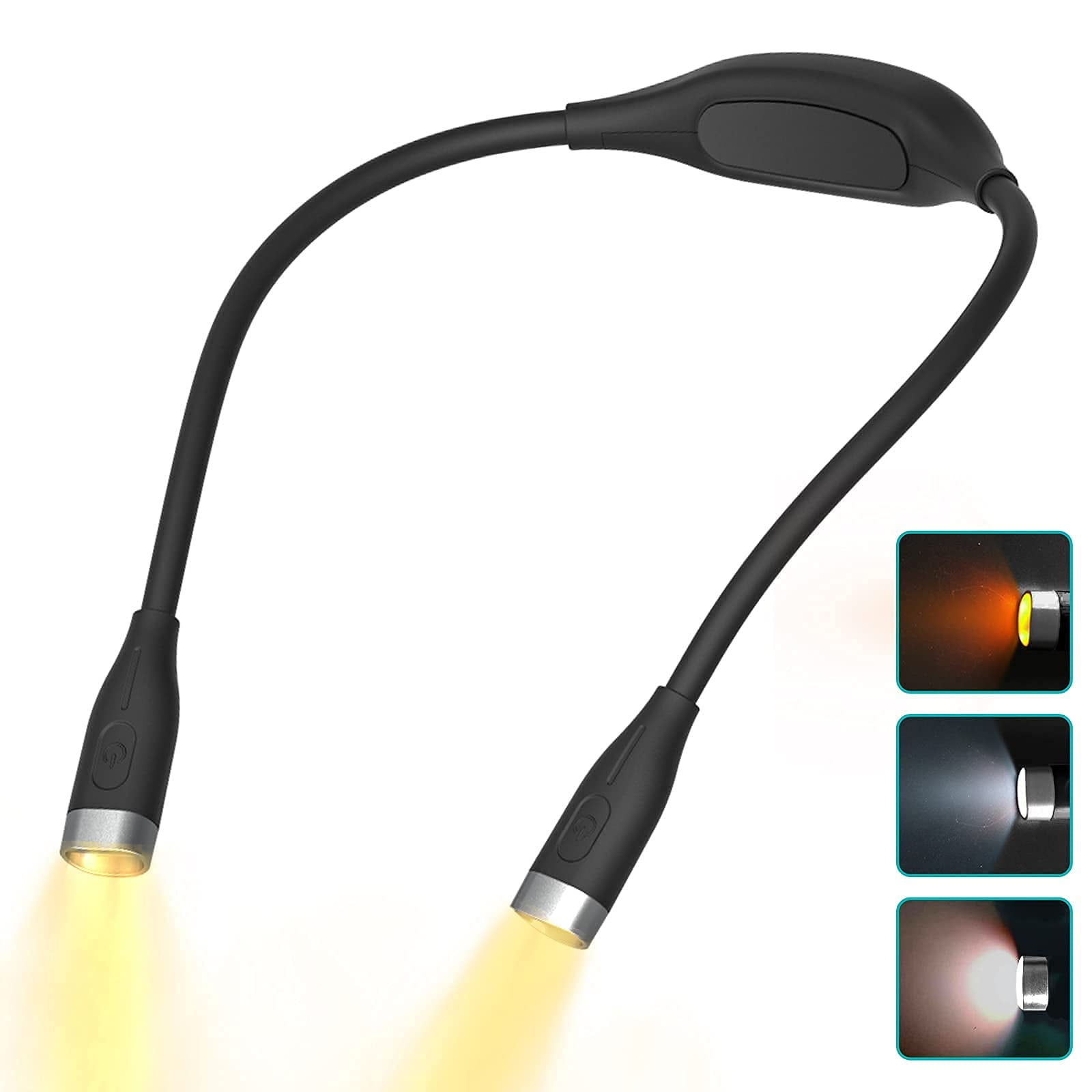 Book Light, Neck Reading Lamp, Rechargeable Reading Lamp in Bed, 3