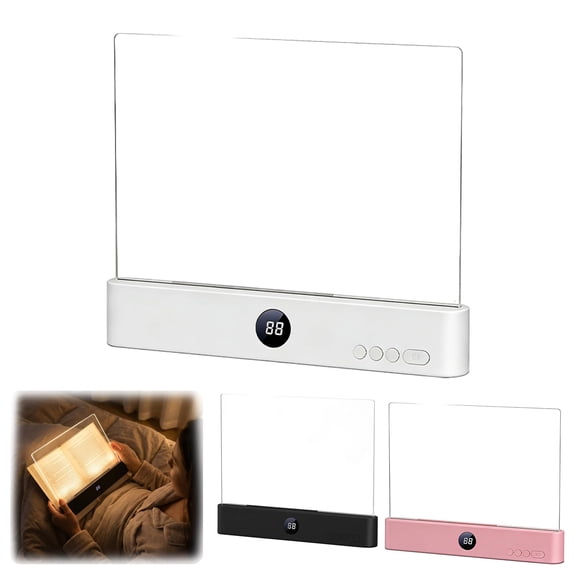 Book Light Page, Rechargeable Clear LED Flat Reading Light with 3 Colors & Timer, Dimmable Panel Plate Lamp Book Full Page Light for Reading in Bed At Night