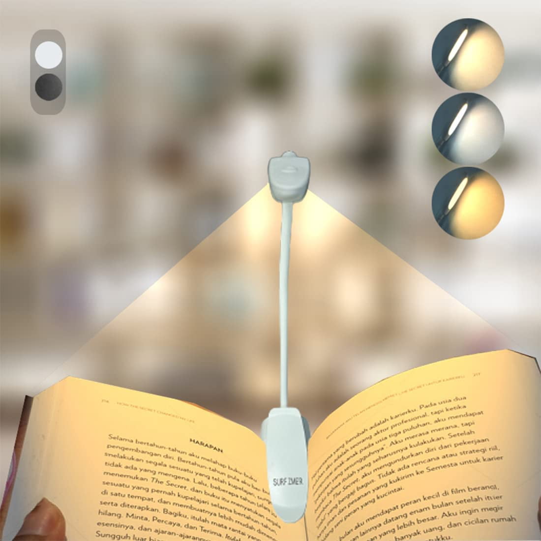 Book Light for Reading in Bed, LED Reading Lights for Books in Bed, Eye  Care Reading Light with 3 Color, Book Reading Light Clip on, up to 60 Hours Lighting  Lightweight Booklight (