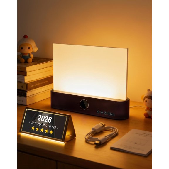 Book Light Reading for Flat Smart LED at Night Page Glow Booklights Rechargeable up Full Bookmark in Bed Loght Portable Luma Panel Lamp Rechargable Best Luz para Leer Libros De Noche (Black)