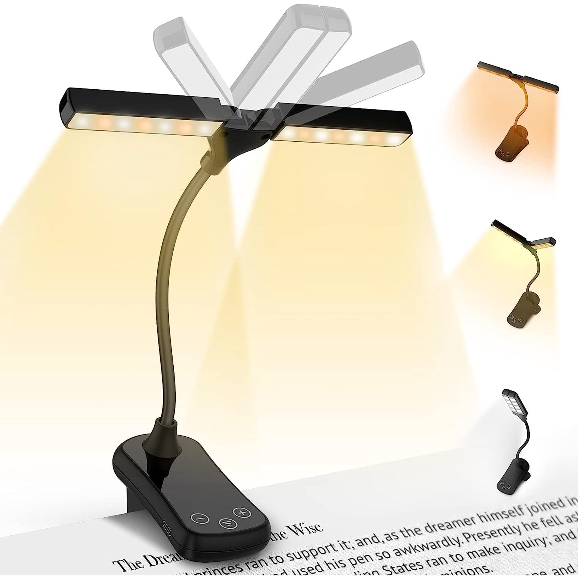 Book Light, Reading Light with 3 Colors, Rechargeable Book Light 2