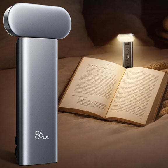 Book Light, Reading Light for Book in Bed, USB Rechargeable LED Night Light with 3 Colors & Limitless Dimming, Aluminum Alloy Bookmark Light for Book Lovers,Technology Black