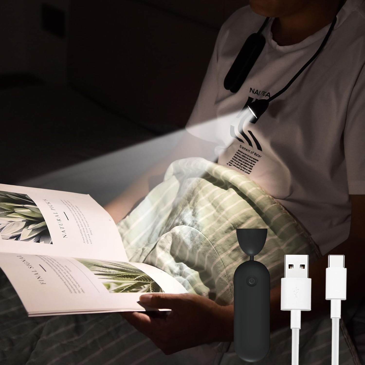 Book Light, Rechargeable LED Neck Reading Light with 3 Colors ...