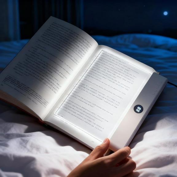 Book Light - Rechargeable LED Reading Flat Clip on Night Light with 3 Colors & Timer Lamp for in Bed - Gifts for Readers Lovers Kids Women Men