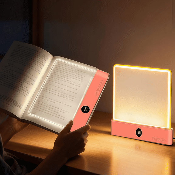 Book Light,Rechargeable Led Flat Reading Light With 3 Colors & Timer,Book Lights For Reading At Night,Book Reading Light For Bed,Luma Lit Book Light,LáMpara Para Leer Libros En La Cama,Luma Light