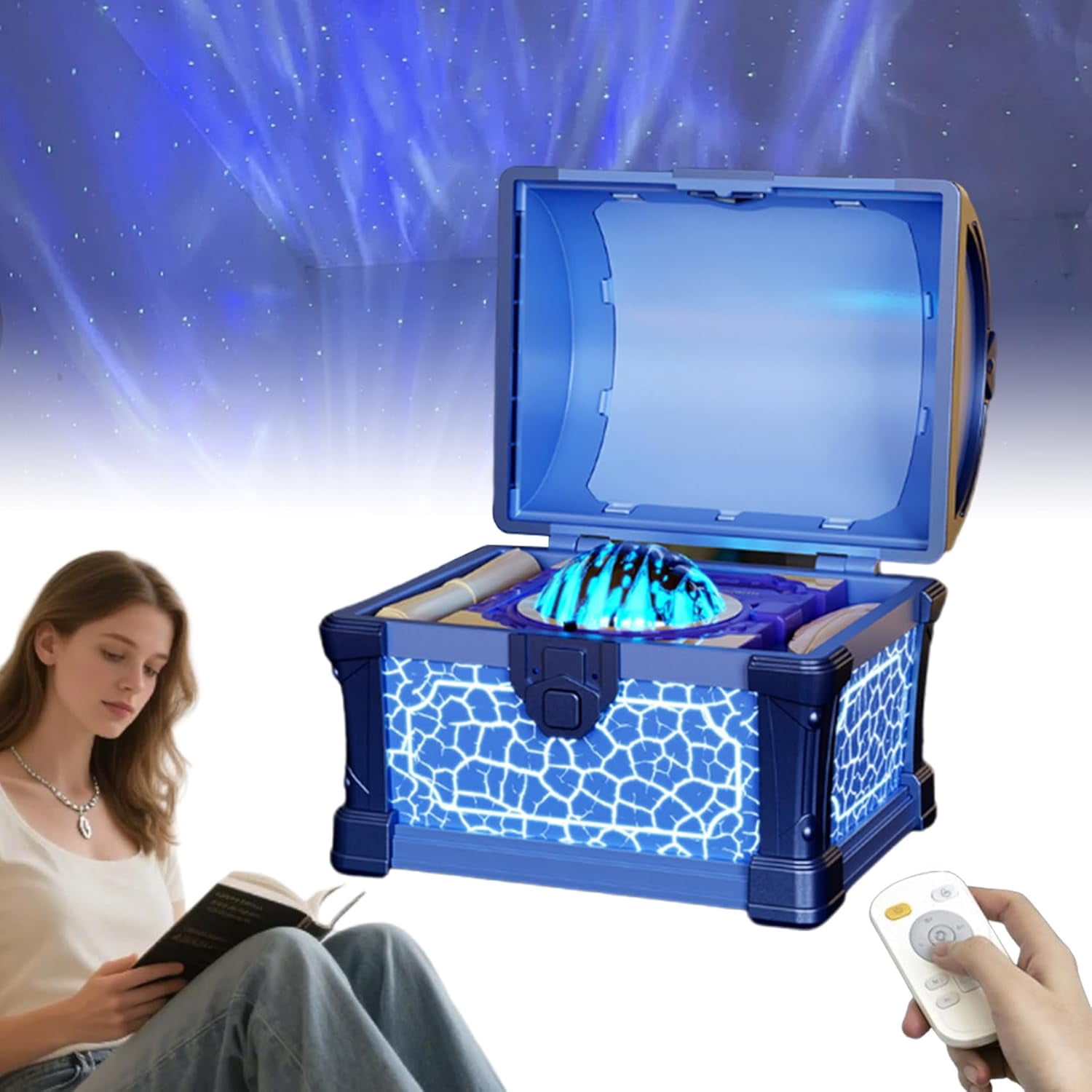 Book Light Treasure Box Projector - 2026 Book Projector for Reading ...
