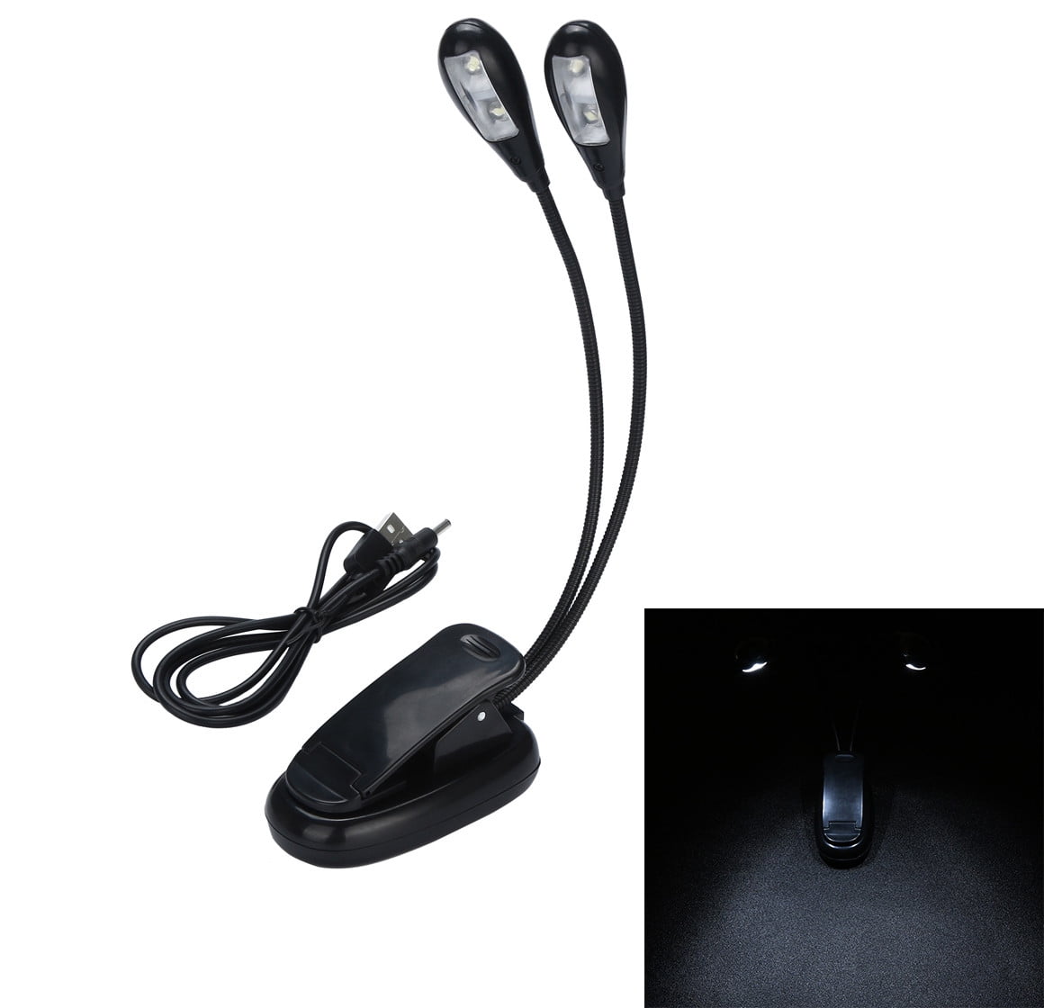 Book Lights For Reading At Night In Bed, Plastic Black Led Lights, Mini