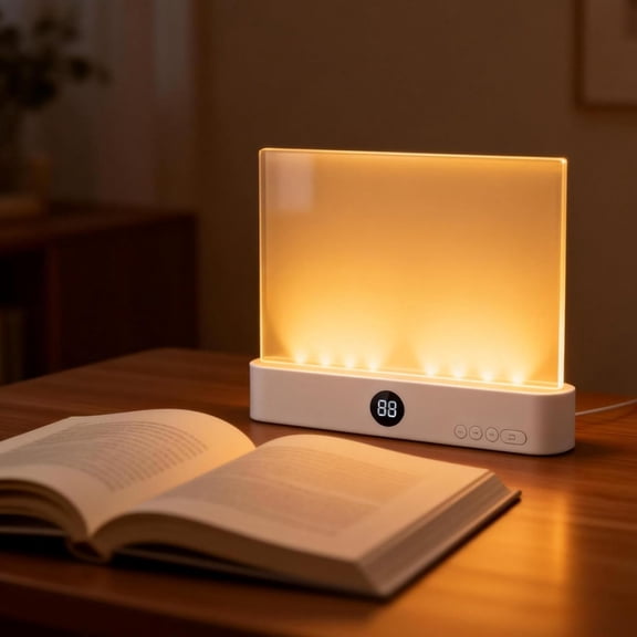 Book Lights for Reading at Night, Smart LED Light, Flat Rechargeable Clear Full Page Readng Lght with 2 Colors & Timer, Dimmable Panel Plate Lamp Readers Lovers (White)