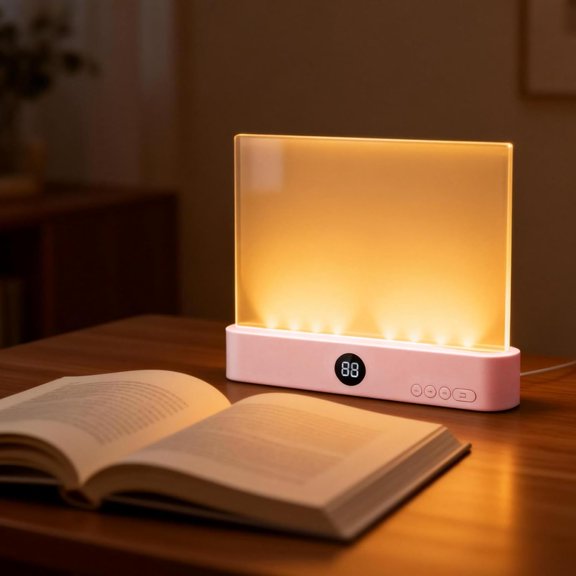 Book Lights for Reading at Night, Smart LED Reading Light, Flat Book Light, Rechargeable LED Clear Full Page Readng Lght with 2 Colors & Timer, Dimmable Panel Plate Lamp for Readers Lovers (Pink)