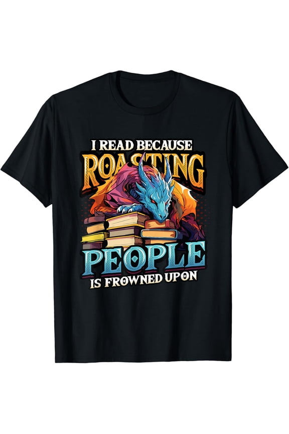 Book Lover Avid Reader Bookworm Dragon T-Shirt