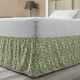thumbnail image 1 of Book Lover Bed Skirt, Stacks of Books with Thought Bubbles Glasses Hearts Coffee Cups College, Elastic Bedskirt Dust Ruffle Wrap Around for Bedding Decor, 4 Sizes, Cream Almond Green, by Ambesonne, 1 of 2