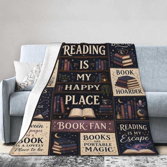Book Lover Blanket Gift Throw Blanket Celestial Reading Gift for Women Reader Library Decor 50x40