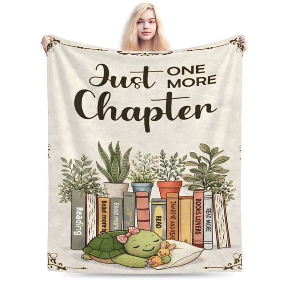 Book Lover Blanket Gift Throw Blanket Cozy Soft Home Decor Inspirational Reading Turtle Blanket Gift for Readers Bibliophile Fans 50x40