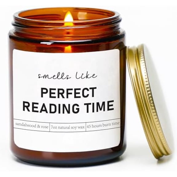 Book Lover Candle, Gifts for Readers, College,Bookworm, Librarian, Readers, Author,Book Lovers Candle for Women and Men,Sandalwood & Rose Scented,Natural Soy Wax,7oz$$Home Decor, Kitchen, & Other