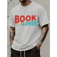 thumbnail image 1 of Book Lover Graphic Tee T-Shirt Cotton Top Fashion and comfortable Casual Short Sleeve Crew Neck Gray S-3XL, 1 of 4
