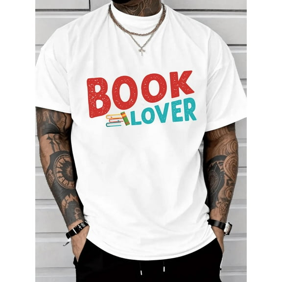 Book Lover Graphic Tee T-Shirt Cotton Top Fashion and comfortable Casual Short Sleeve Crew Neck White S-5XL