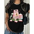 thumbnail image 1 of Book Lover Graphic Tee T-Shirt Cotton Top Slippery When Reading Design Short Sleeve Crew Neck Black S-5XL, 1 of 5