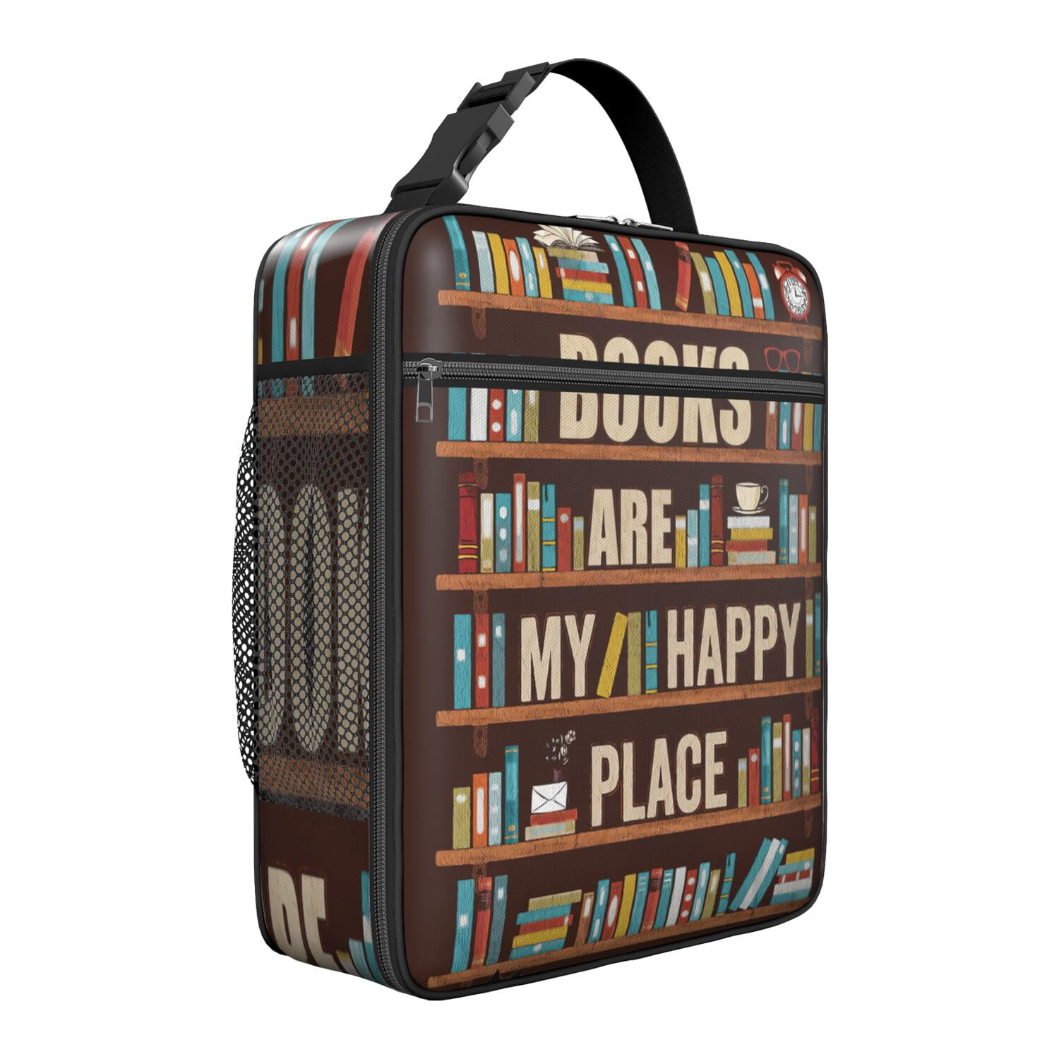 Book Lover Lunch Bag – Bookshelf Bookcase Wall Reading Bookmark Born to ...