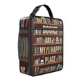 thumbnail image 1 of Book Lover Lunch Bag – Bookshelf Bookcase Wall Reading Bookmark Born to Read Insulated Thermal Food Container Bag, 1 of 6