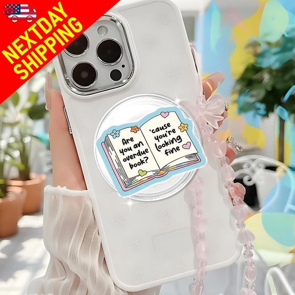 Book Lover Magnetic Phone Grip, Cute Reading Quote Phone Stand, Aesthetic Reader Phone Holder, Funny Bookworm Gift