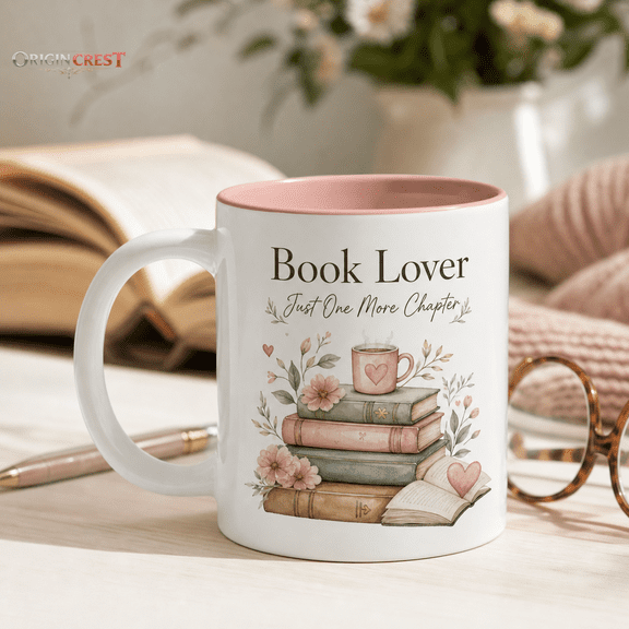 Book Lover Personalized Mug, Just One More Chapter Reader Gift for Bibliophiles