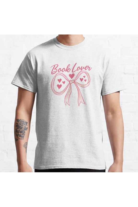 Book Lover Pink Cute Bow Coquette Aesthetic Classic T-shirt