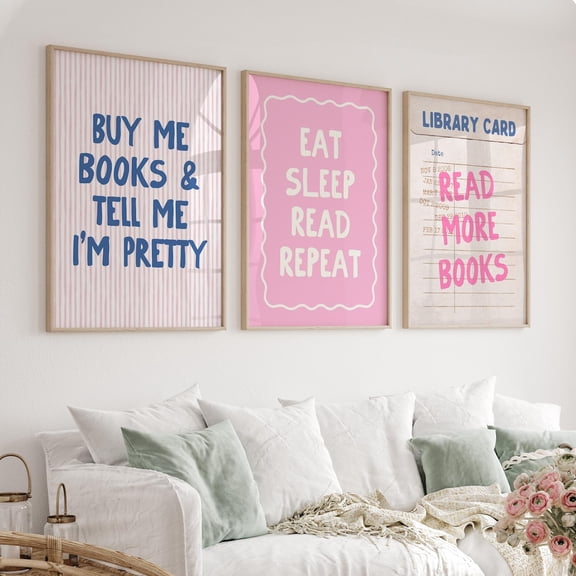 Book Lover Print Bundle Cozy Reading Nook Gallery Wall Bookish Posters Version E, Poster Only