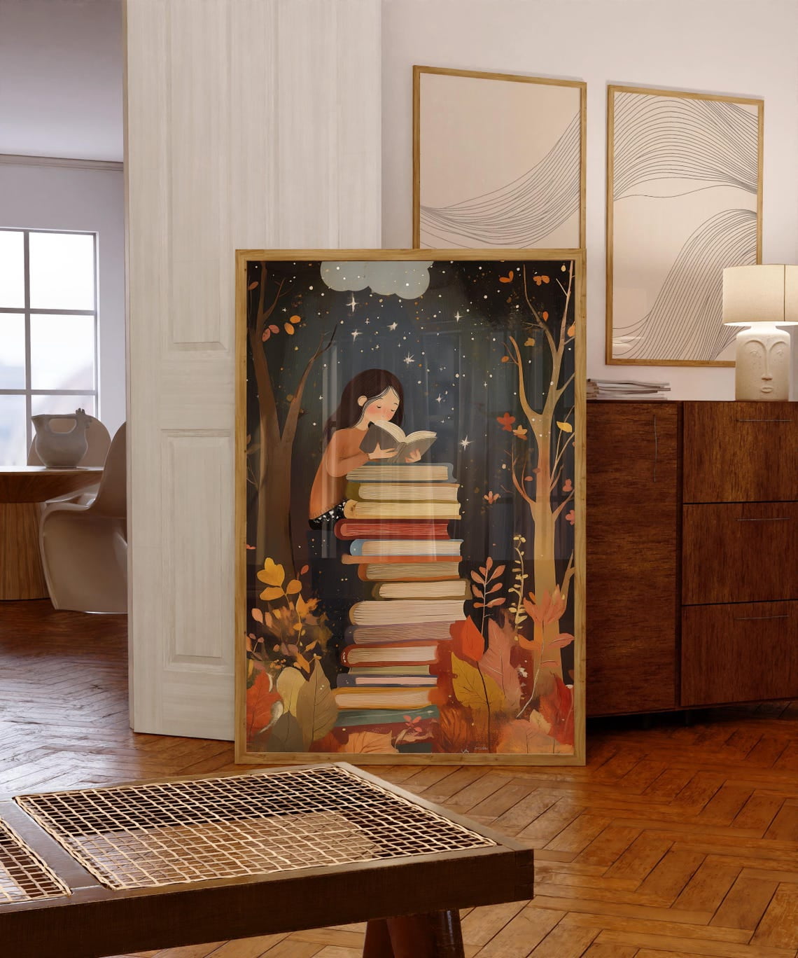 Book Lover Print Modern Reading Wall Art Bookworm Printable Trendy ...