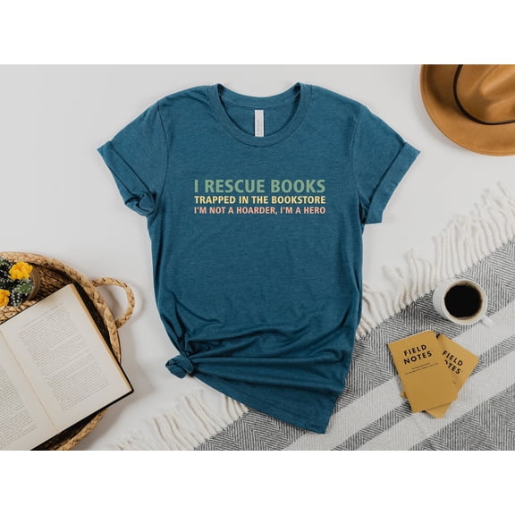 Book Lover Shirt, For Bookworms, I Rescue Books Shirt, Booksellers, Literary T-Shirt, Book Lover, Reader Tee, Librarian Shirt, F4201 All Size S-5Xl