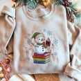thumbnail image 1 of Book Lover Snowman Embroidered Sweatshirt, Snowman Reading Book Shirt, Gift For Teacher, Book Lover Gift, Winter Holiday Shirt, 1 of 5