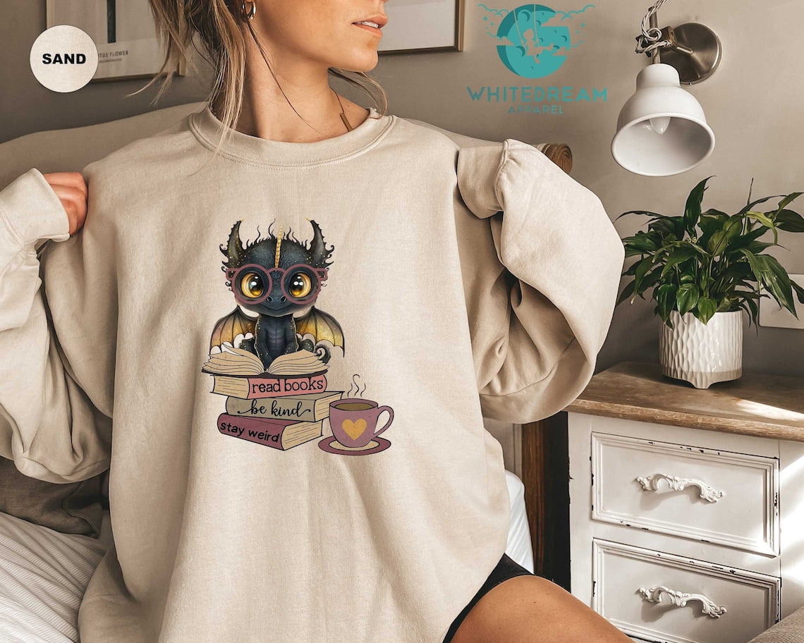 Zoemghc Book Lover T-Shirt For Women - 'Read Books Be Kind Stay Weird' Graphic Tee, Cotton Blend, Bookish Gifts - View #8