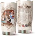 thumbnail image 1 of Book Lover Tumbler - Stainless Steel Insulated Drinking Cup - 20 oz - for Hot and Cold Drinks - Gift for Book Readers, Nerd, Bookworms, 1 of 7