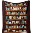thumbnail image 1 of Book Lover''s Fleece Throw Blanket - Perfect Gift for Teachers, Librarians, Men & Women. Cozy Flannel Blanket for Reading, ideal for Home, Living Room, Couch, Bed, Chair & Dorm Decor. Size: 60"x50", 1 of 6