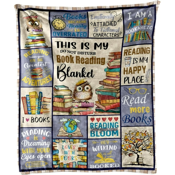 Book Lovers Blanket 50x60 - Gifts for Book Lovers, Readers, Librarians, Bookworms, Reading Bookish Gifts for Women and Men, Literary Throw Blanket for Book Club, Birthday