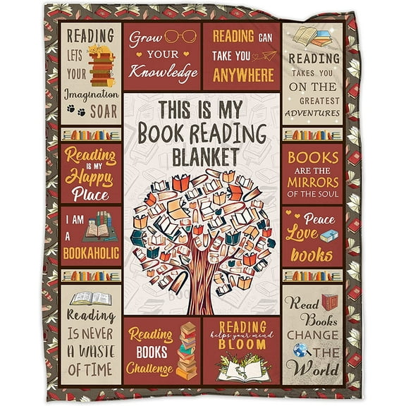 Book Lovers Blanket Gift, Book Reading Librarian Gifts Throw Blanket 60"x80", Book Club Gifts for Reading Lover Bookish, Book Lover Birthday Christmas Graduation Blanket Gift