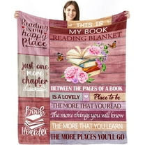 Book Lovers Blanket, Gifts for Readers, Librarian & Book Club Gifts, Birthday & Christmas Throw Blanket 60"x50"
