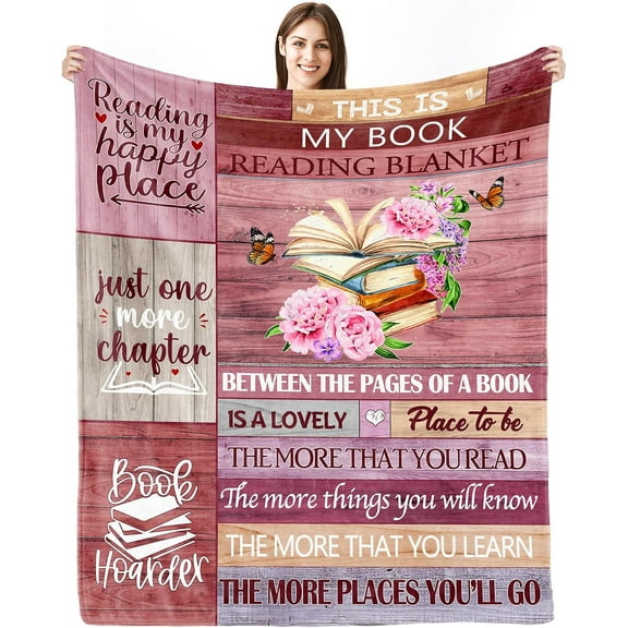 Book Lovers Blanket, Gifts for Readers, Librarian & Book Club Gifts, Birthday & Christmas Throw Blanket 60"x50"