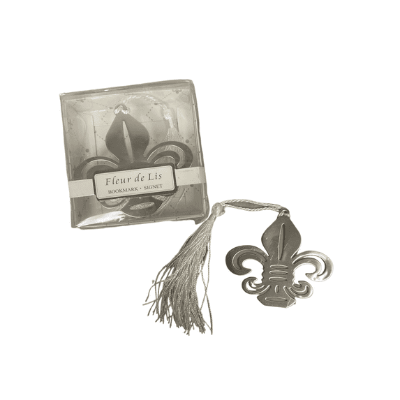 Book Lovers Collection Metal Fleur-de-Lis Bookmark Favors; 5 pieces