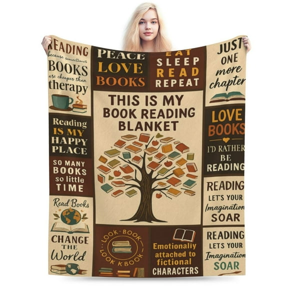 Book Lovers Gifts Blanket, Bookish Gifts for Women, Bookworm, Readers, Librarian, Readers Book Lovers Blankets , Reading Decor Blanket for Book Club, Birthday, Graduation 50x40