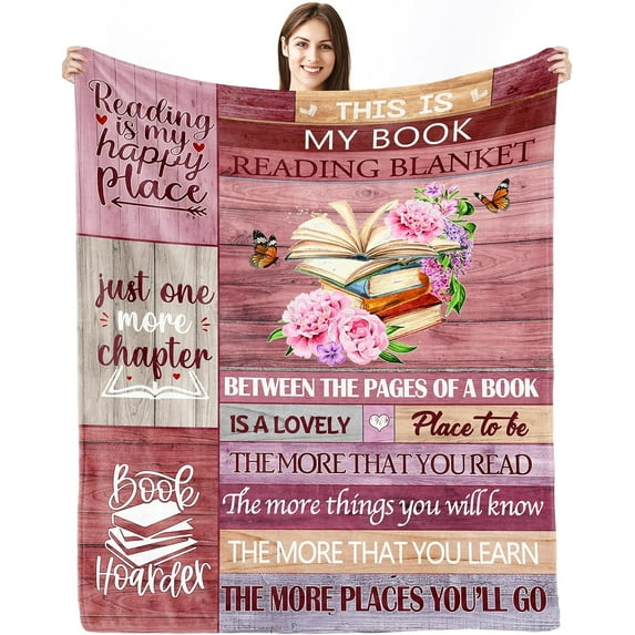 Book Lovers Gifts Blanket, Gifts for Readers, Librarian Gifts, Book Club Gifts, Book Lovers Gift Ideas, Gifts for Book Lovers Women, Bookworm Gifts on Birthday Christmas Throw Blanket 50x60