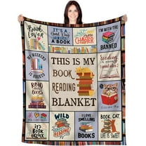 Book Lovers Gifts Blanket, Librarian Gifts Throw Blanket, Book Club Gifts for Reading Lover Bookish - Literary Gifts Ideas - Best Bookworm Gifts on Birthday Christmas Graduation, 40"x50"