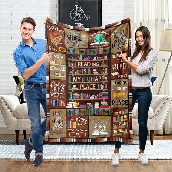 Book Lovers Gifts Blanket Librarian Gifts Throw Blanket Book Club Gifts for Women Reading Lover Bookish Literary Gifts Ideas Best Bookworm Gifts on Birthday Christmas Graduation 50"x60"