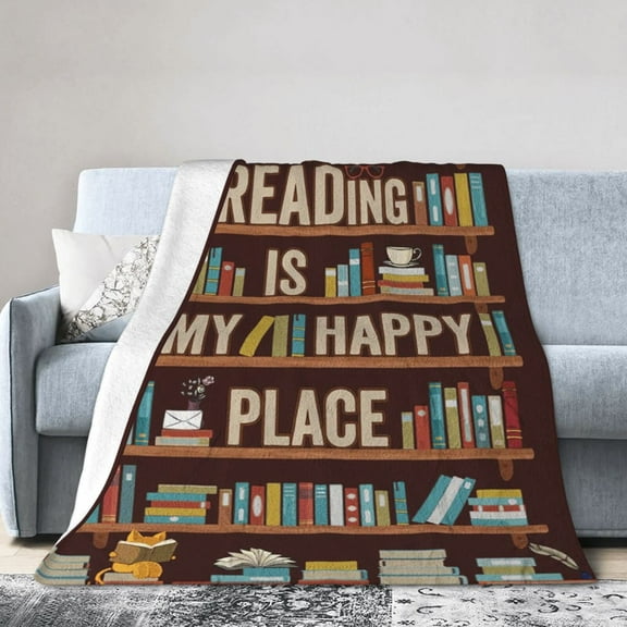 Book Lovers Gifts Blanket - Librarian Gifts Throw Blankets - Book Club Gifts for Reading Lover Bookish - Literary Gift Ideas - Best Bookworm Gifts on Birthday Christmas Graduation 80x60